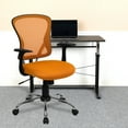 thumbnail image 1 of Flash Furniture Mid-Back Orange Mesh Swivel Task Office Chair with Chrome Base and Arms, 1 of 12