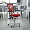 thumbnail image 1 of Flash Furniture Mid-Back Red Mesh Multifunction Executive Swivel Ergonomic Office Chair with Adjustable Arms and White Frame, 1 of 15