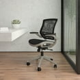 thumbnail image 1 of Flash Furniture Mid-Back Transparent Black Mesh Executive Swivel Office Chair with Graphite Silver Frame and Flip-Up Arms, 1 of 16