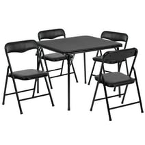 Flash Furniture Mindy Kids 5 Piece Folding Table and Chair Set, Black