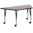 thumbnail image 1 of Flash Furniture Mobile 22.5''W x 45''L Trapezoid Grey HP Laminate Activity Table - Height Adjustable Short Legs, 1 of 5