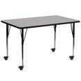 thumbnail image 1 of Flash Furniture Mobile 30''W x 72''L Rectangular Grey Thermal Laminate Activity Table - Standard Height Adjustable Legs, 1 of 3