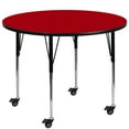 thumbnail image 1 of Flash Furniture Mobile 42'' Round Red Thermal Laminate Activity Table - Standard Height Adjustable Legs, 1 of 3