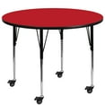 thumbnail image 1 of Flash Furniture Mobile 48'' Round Red HP Laminate Activity Table - Standard Height Adjustable Legs, 1 of 3