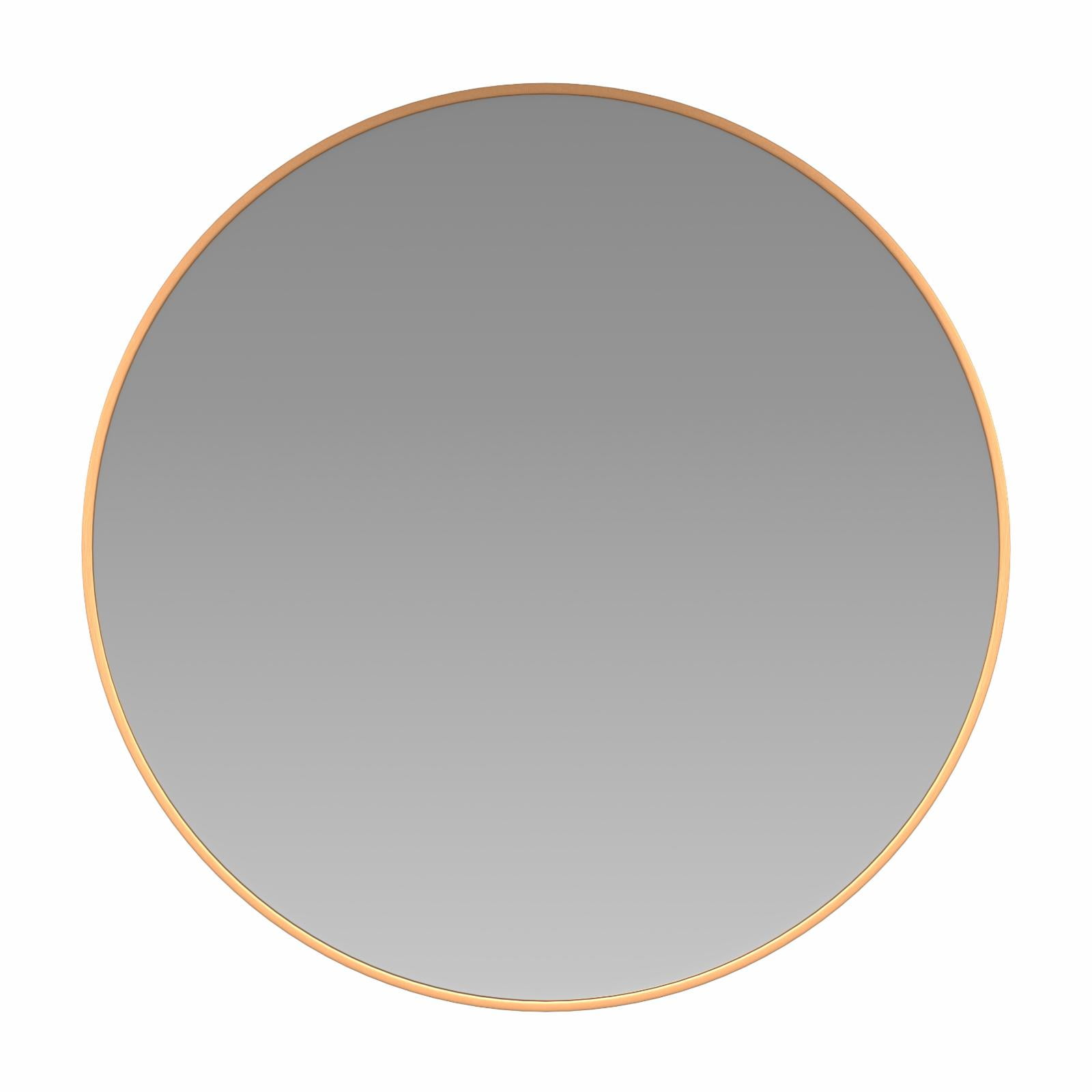 36" Round Oxidized Gold Wood Frame Modern Wall Mirror