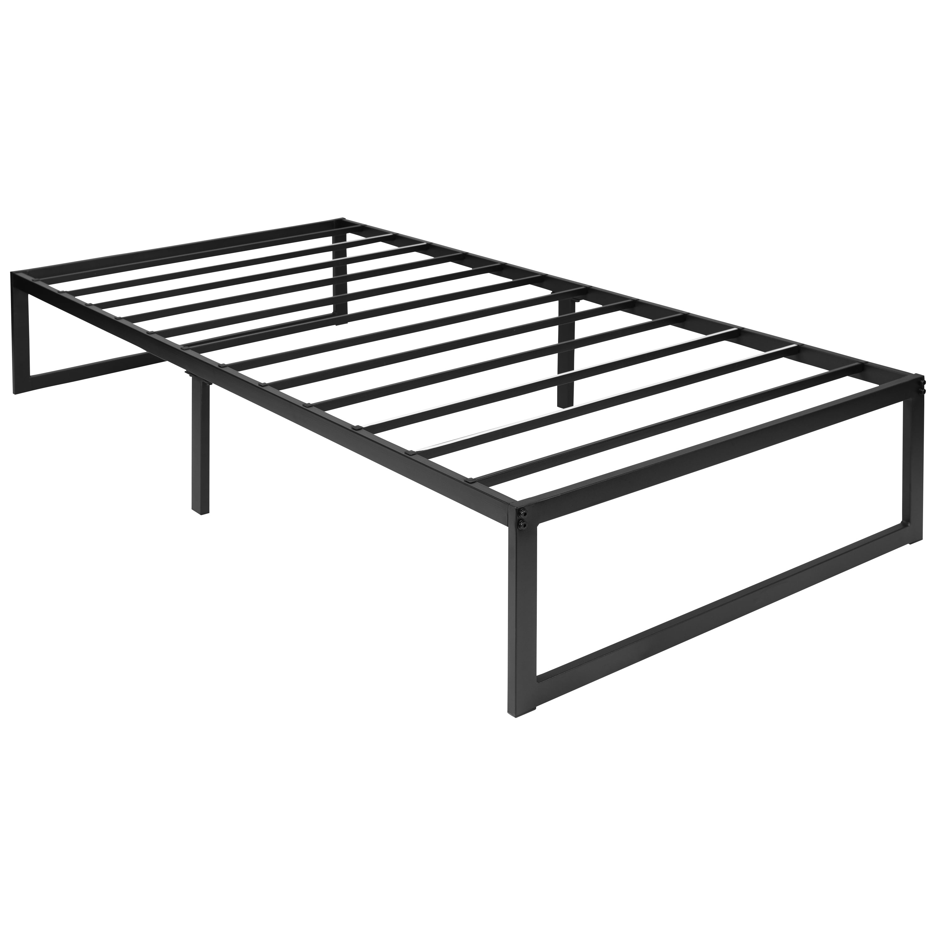 Flash Furniture Modern Steel Platform Bed Frame, Black, Twin