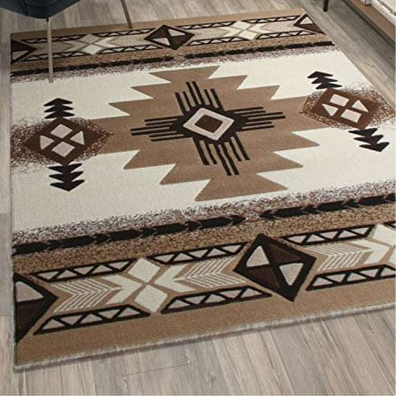Flash Furniture Mohave Rectangular Southwestern Brown, Beige, Ivory Area Rug, 5' x 7'