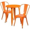 thumbnail image 1 of Flash Furniture Napoleon Commercial Grade 24" Round Orange Metal Indoor-Outdoor Table Set with 2 Cafe Chairs, 1 of 5