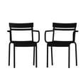 thumbnail image 1 of Flash Furniture Nash Commercial Grade Black Steel Indoor-Outdoor Stackable Chair with 2 Slats and Arms, Set of 2, 1 of 13
