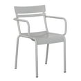 thumbnail image 1 of Flash Furniture Nash Commercial Grade Silver Steel Indoor-Outdoor Stackable Chair with 2 Slats and Arms, Set of 2, 1 of 13