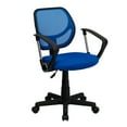 thumbnail image 1 of Flash Furniture Neri Low Back Blue Mesh Swivel Task Office Chair with Curved Square Back and Arms, 1 of 6