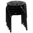 thumbnail image 1 of Flash Furniture Nesting Stackable Indoor/Outdoor School Stool, Black, Set of 5, 1 of 10