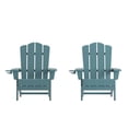 thumbnail image 1 of Flash Furniture Newport Adirondack Chair with Cup Holder, Weather Resistant HDPE Adirondack Chair in Blue, Set of 2, 1 of 13