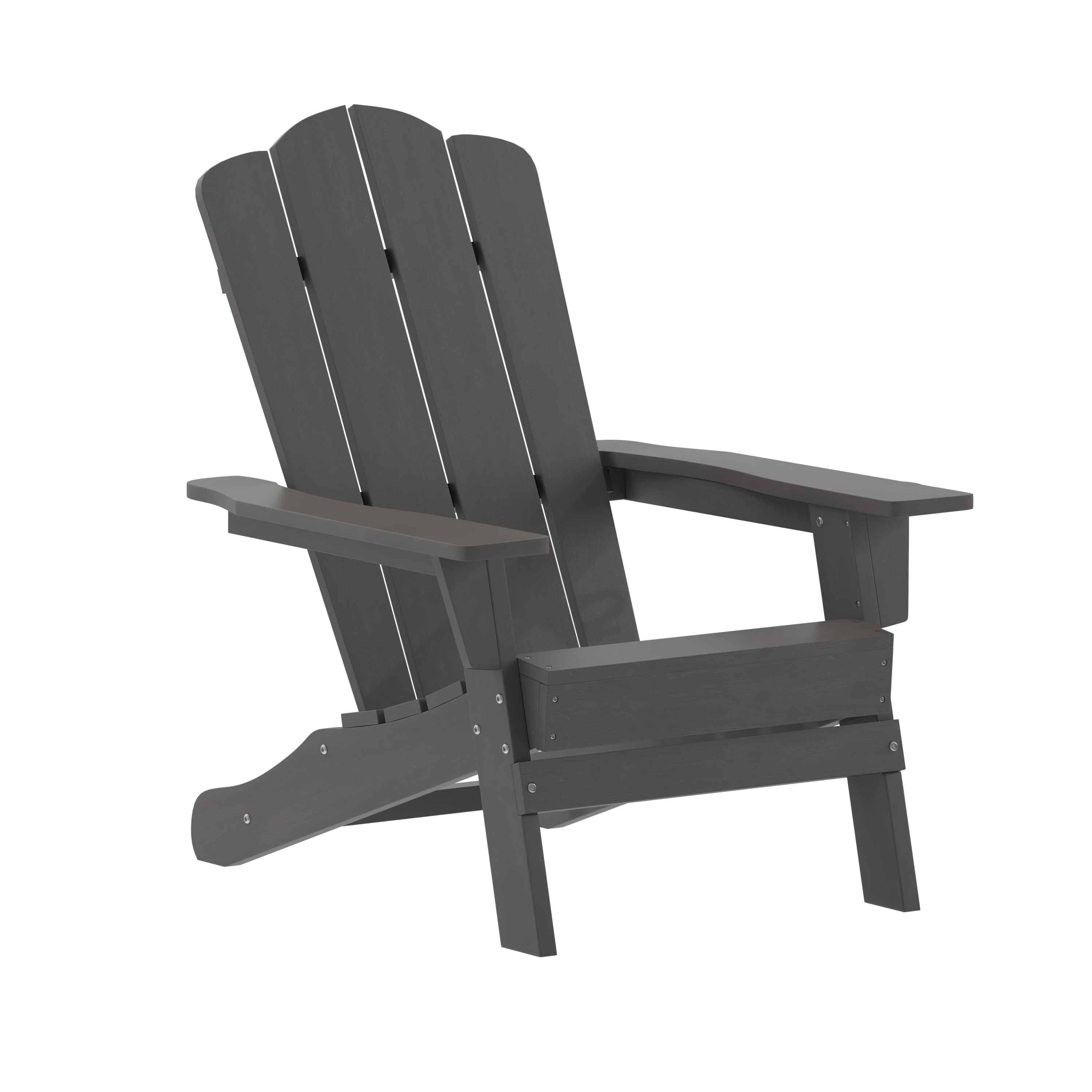 Gray High-Density Polyethylene Adirondack Chair with Armrests