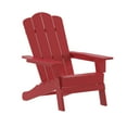 thumbnail image 1 of Flash Furniture Newport Adirondack Chair with Cup Holder, Weather Resistant HDPE Adirondack Chair in Red, Set of 4, 1 of 13