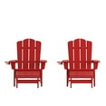 thumbnail image 1 of Flash Furniture HDPE Adirondack Chair with Cup Holder and Pull Out Ottoman, All-Weather HDPE Indoor/Outdoor Lounge Chair in Red, Set of 2, 1 of 9