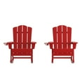 thumbnail image 1 of Flash Furniture Newport Adirondack Rocking Chair with Cup Holder Red 2/Pack (2LEHMP104431RD), 1 of 9