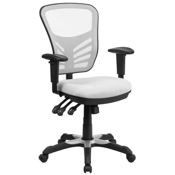 Flash Furniture Nicholas Ergonomic Mid-Back Swivel Office and Gaming Chair, White