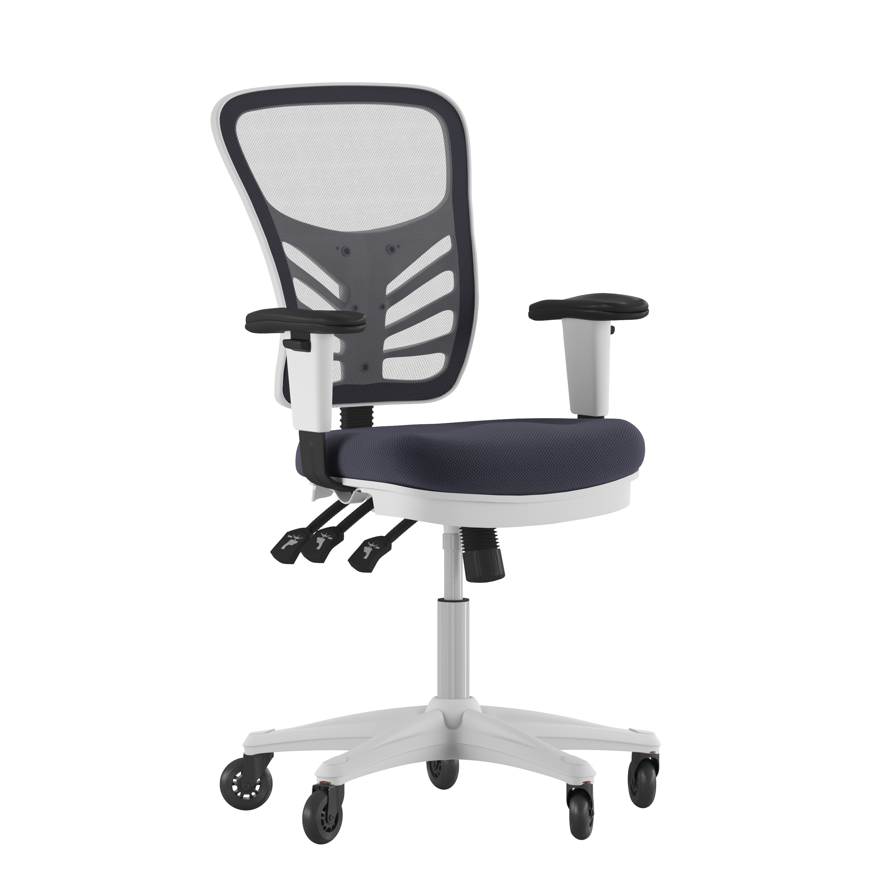 Gray Mesh Swivel Task Chair with Adjustable Arms