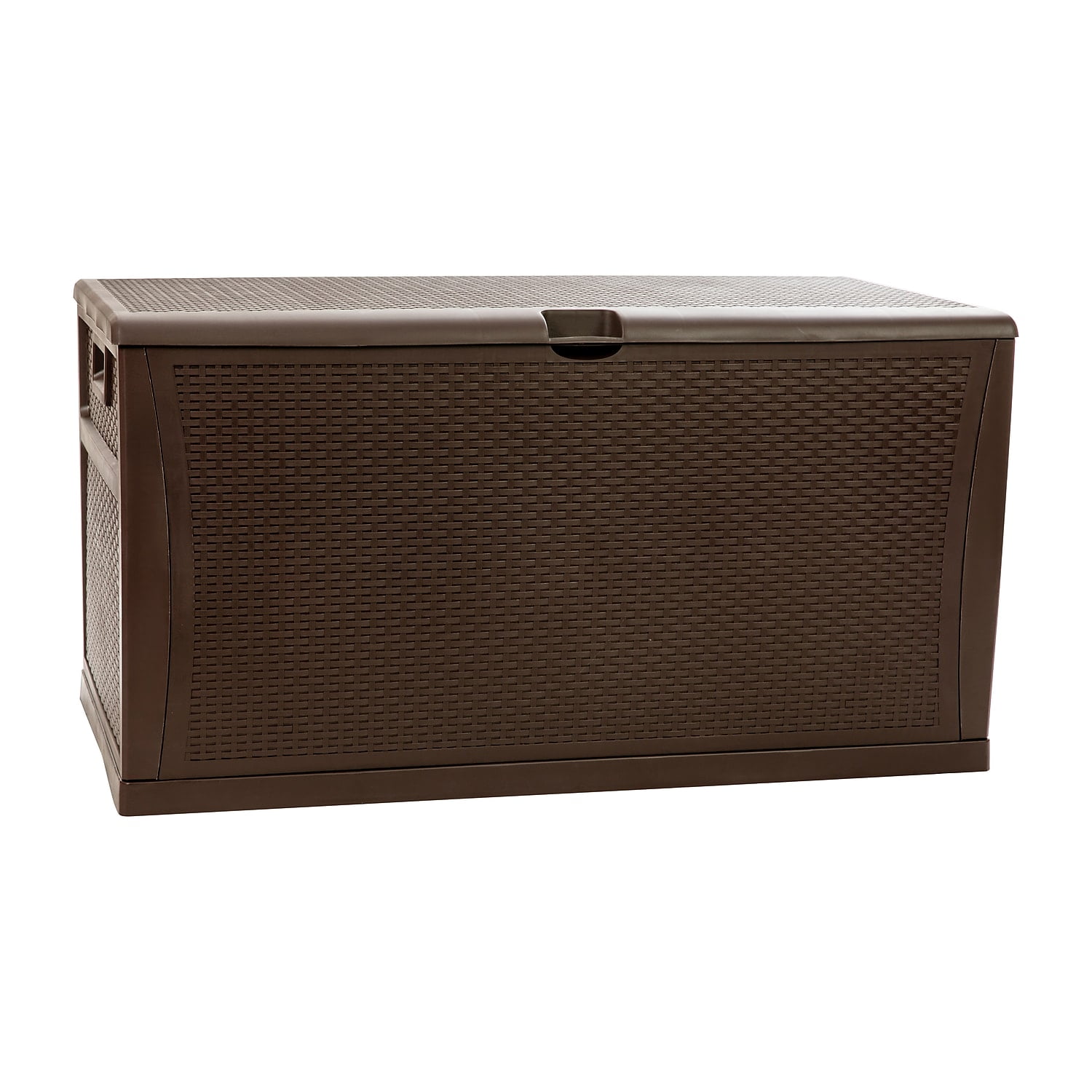 Brown 120 Gallon Plastic Outdoor Deck Storage Box