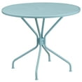 thumbnail image 1 of Flash Furniture Oia Commercial Grade 35.25" Round Sky Blue Indoor-Outdoor Steel Patio Table with Umbrella Hole, 1 of 4