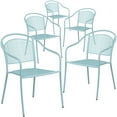 thumbnail image 1 of Flash Furniture Oia Commercial Grade 5 Pack Sky Blue Indoor-Outdoor Steel Patio Arm Chair with Round Back, 1 of 13