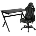 thumbnail image 1 of Flash Furniture Optis Black Gaming Desk and Gray/Black Reclining Gaming Chair Set with Cup Holder, Headphone Hook & 2 Wire Management Holes, 1 of 13