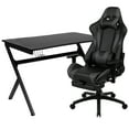 thumbnail image 1 of Flash Furniture Optis Black Gaming Desk and Gray Footrest Reclining Gaming Chair Set with Cup Holder, Headphone Hook & 2 Wire Management Holes, 1 of 13