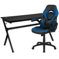 thumbnail image 1 of Flash Furniture Optis Gaming Desk and Blue/Black Racing Chair Set /Cup Holder/Headphone Hook/Removable Mouse Pad Top - 2 Wire Management Holes, 1 of 14
