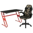 thumbnail image 1 of Flash Furniture Optis Red Gaming Desk and Camouflage/Black Racing Chair Set with Cup Holder and Headphone Hook, 1 of 10
