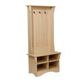 thumbnail image 1 of Flash Furniture Paisley Engineered Wood Hall Tree with Bench and Storage Weathered Wood, 1 of 2