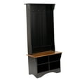 thumbnail image 1 of Flash Furniture Paisley Engineered Wood Walnut Seat Bench and Storage Hall Tree, 1 of 2