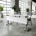 thumbnail image 1 of Flash Furniture Palmer 60"W x 24"D Foldable Training Room Table Laminate White Tabletop/Gray Frame, 1 of 17