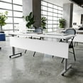 thumbnail image 1 of Flash Furniture Palmer 72"W x 24"D Foldable Training Room Table Laminate White Tabletop/Gray Frame, 1 of 17