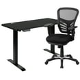 thumbnail image 1 of Flash Furniture Park 48" Wide Black Electric Height Adjustable Standing Desk with Black Mesh Multifunction Executive Swivel Ergonomic Office Chair, 1 of 14