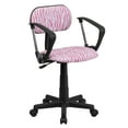 thumbnail image 1 of Flash Furniture Pink and White Zebra Print Swivel Task Office Chair with Arms, 1 of 4