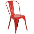 thumbnail image 1 of Flash Furniture Perry Adult Commercial-Grade Metal Indoor/Outdoor Stackable Dining Chair, Red, 1 of 12