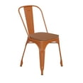 thumbnail image 1 of Flash Furniture Perry Commercial Grade Orange Metal Indoor-Outdoor Stackable Chair with Teak Poly Resin Wood Seat, 1 of 13