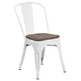 thumbnail image 1 of Flash Furniture Perry White Metal Stackable Chair with Wood Seat, 1 of 11