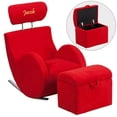 thumbnail image 1 of Flash Furniture Personalized HERCULES Series Red-Fabric Rocking Chair with Storage Ottoman, 1 of 2