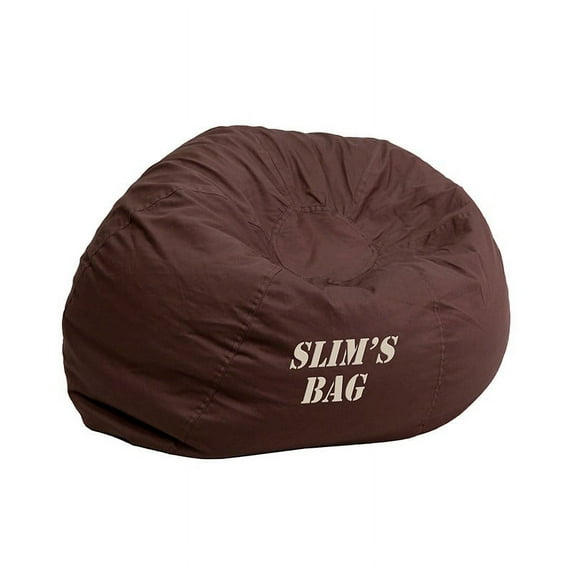 Flash Furniture Personalized Small Solid Brown Bean Bag Chair for Kids and Teens