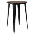 thumbnail image 1 of Flash Furniture Philip 30" Round Black Metal Indoor Bar Height Table with Walnut Rustic Wood Top, 1 of 6