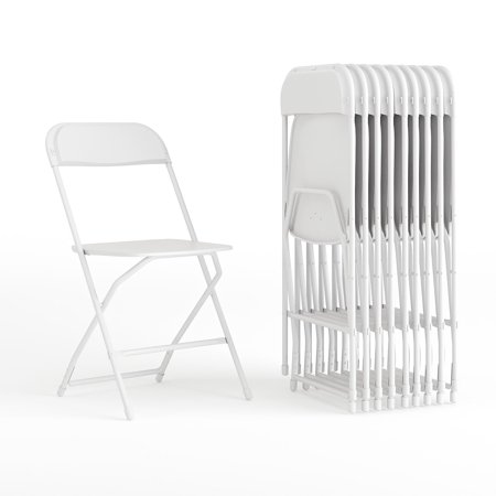 Flash Furniture Plastic Armless Folding Chair Premium White 52/Pack 52LEL3WHITE