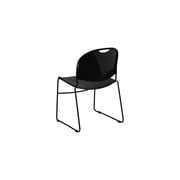 Flash Furniture Polypropylene Black Frame Ultra Compact Stack Chair Black 15/Pack 15RUT188BK