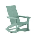 thumbnail image 1 of Flash Furniture Finn Modern Commercial Grade Poly Resin Wood Adirondack Rocking Chair - All Weather Sea Foam Polystyrene - Dual Slat Back - Stainless Steel Hardware, 1 of 12