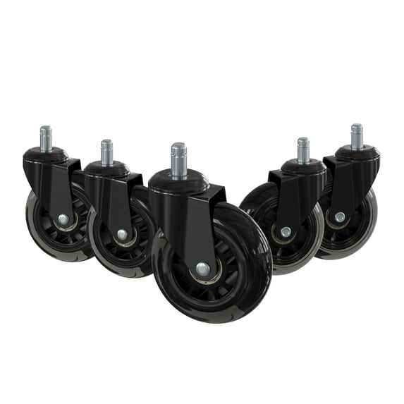 Flash Furniture Polyurethane Office Chair Caster Wheel, Black/Clear