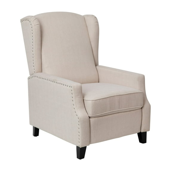 Flash Furniture Prescott Fabric Push Back Recliner, Cream