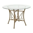 thumbnail image 1 of Flash Furniture Princeton 42'' Round Glass Dining Table with Matte Gold Metal Frame, 1 of 3