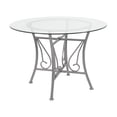 thumbnail image 1 of Flash Furniture Princeton 42'' Round Glass Dining Table with Silver Metal Frame, 1 of 3