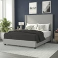 thumbnail image 1 of Flash Furniture Quinn Stitched Upholstered Platform Bed, Gray, Queen, 1 of 12